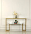 Console Table with Golden Metal Finish - Decor Mantra 