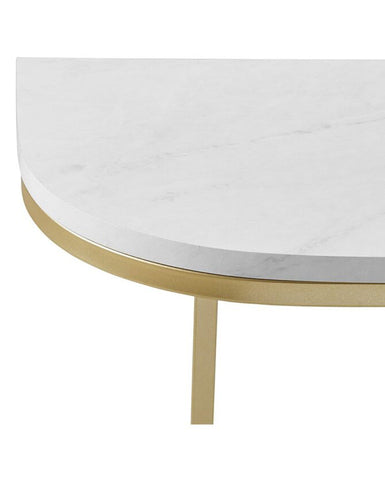 Gold-Finished Rectangular Console Table