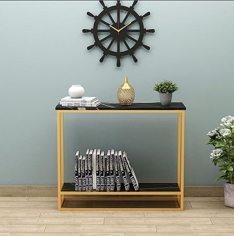 Contemporary Iron Console Table Sleek Narrow Design