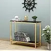 Contemporary Iron Console Table Sleek Narrow Design DECORMANTRA