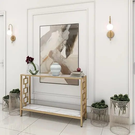 Console Table with Iron Metal Frame DECORMANTRA