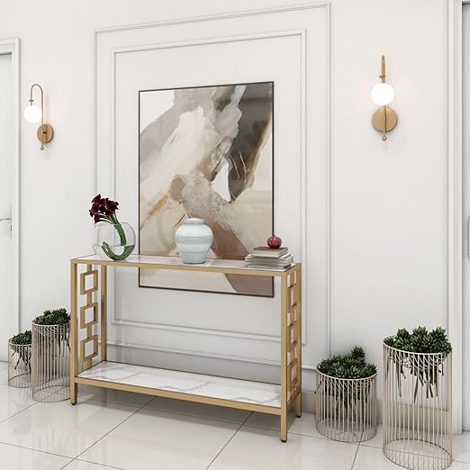 Console Table with Iron Metal Frame