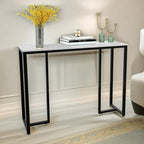 Elegant Marble Console Table on Metal Stand - Decor Mantra 