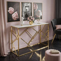 Modern Metal and Marble Console Table - Decor Mantra 