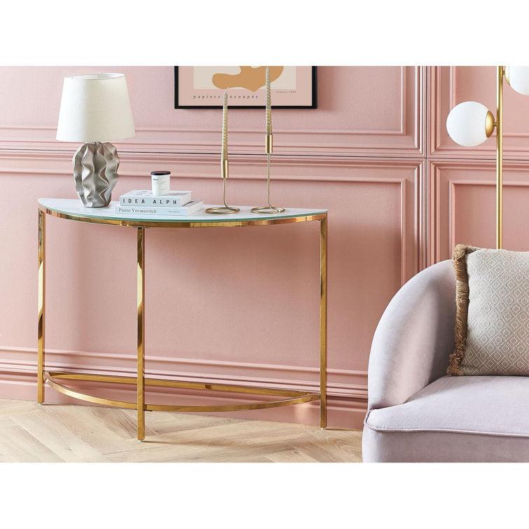 Marble Console Table with Sleek Metal Frame - Decor Mantra 