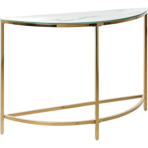 Marble Console Table with Sleek Metal Frame - Decor Mantra 