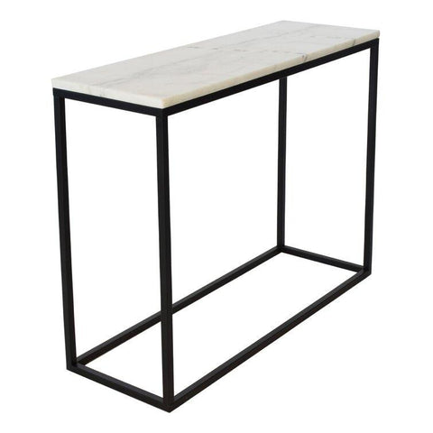 Sleek Metal and Marble Console Table - Decor Mantra 