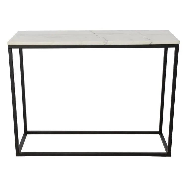 Sleek Metal and Marble Console Table - Decor Mantra 