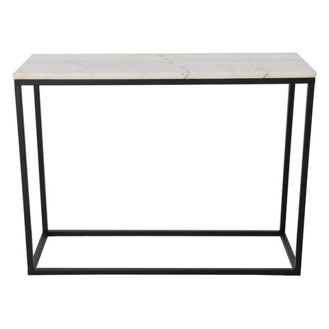 Sleek Metal and Marble Console Table - Decor Mantra 