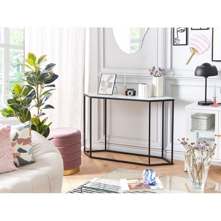 Marble Console Table with Elegant Metal Stand - Decor Mantra 