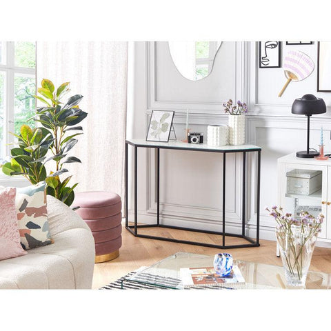 Marble Console Table with Elegant Metal Stand - Decor Mantra 