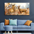 Canvas Wall Painting Pair of Deer in the Forest DECORMANTRA