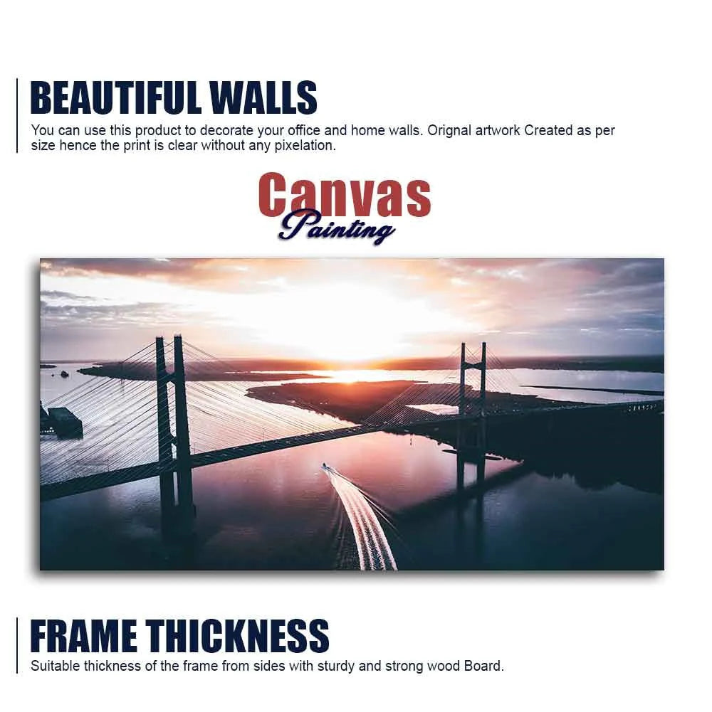 Canvas Wall Painting of Beautiful Bridge in Sunset DECORMANTRA