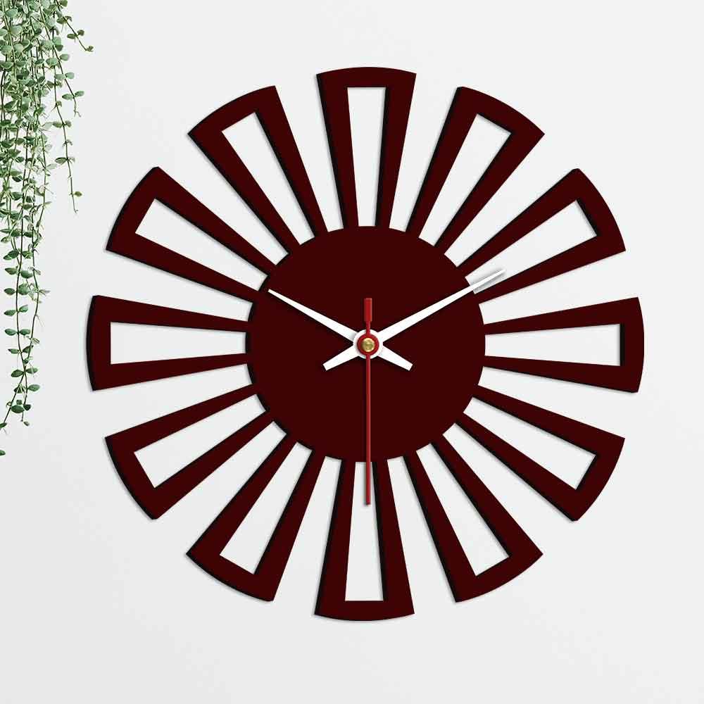 Cart Wheel Shape Designer Wooden Wall Clock - Decor Mantra 