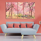 Cherry Blossom Tree Premium Wall Painting Set of Five Pieces DECORMANTRA