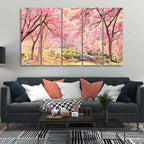 Cherry Blossom Tree Premium Wall Painting Set of Five Pieces DECORMANTRA