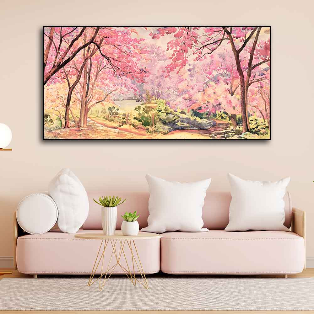 Cherry Blossom Tree Premium Wall Painting DECORMANTRA