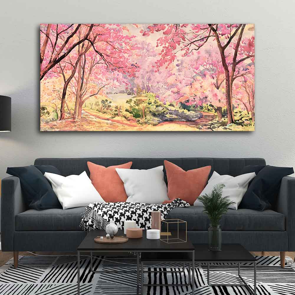 Cherry Blossom Tree Premium Wall Painting DECORMANTRA