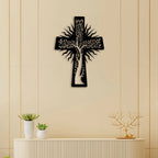 Christian Cross Symbol Metal Wall Art Decor Mantra
