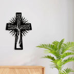Christian Cross Symbol Metal Wall Art Decor Mantra