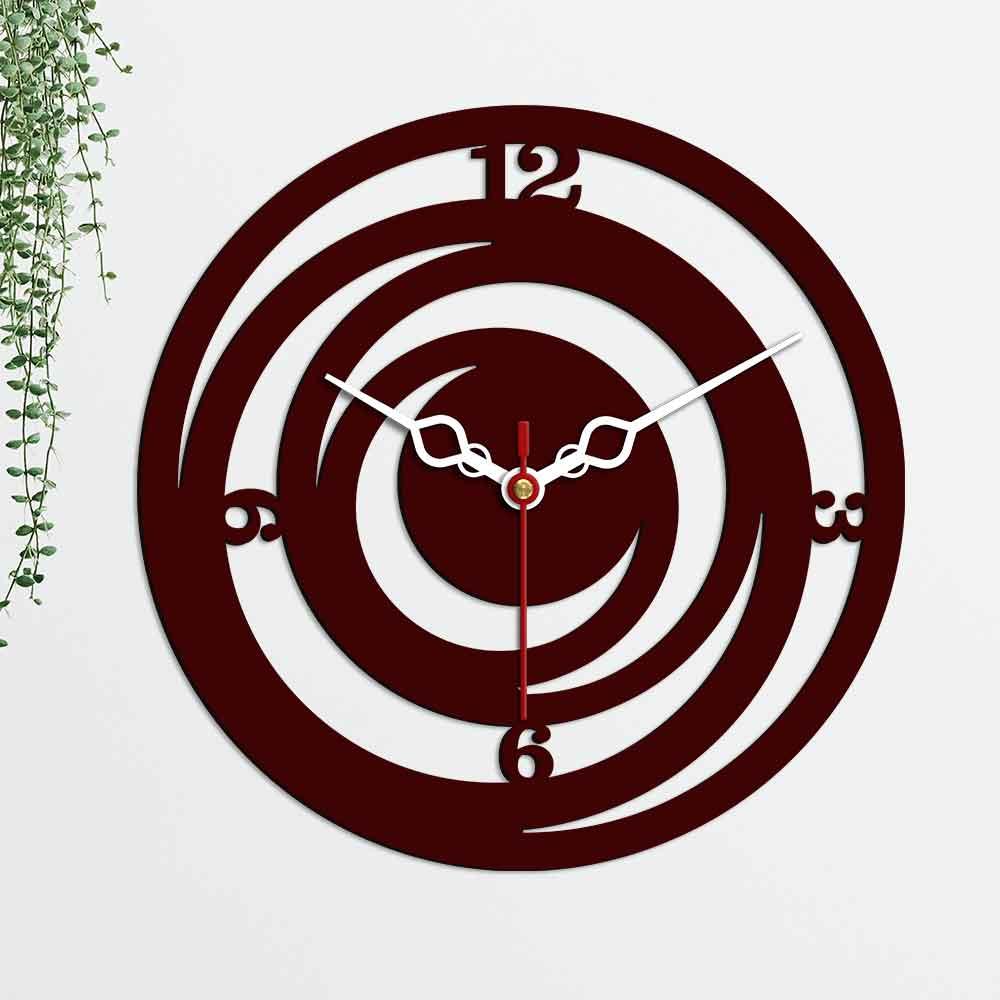 Circle Loops Shape Designer Wooden Wall Clock - Decor Mantra 