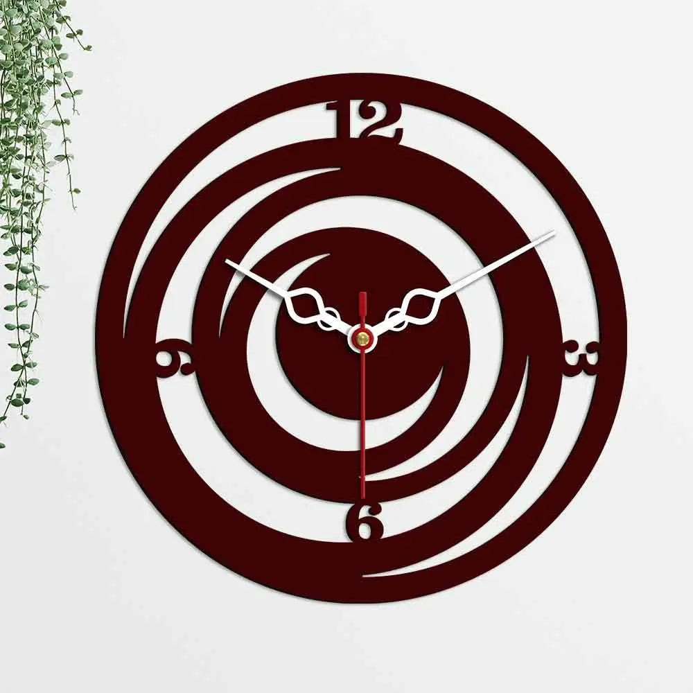 Circle Loops Shape Designer Wooden Wall Clock - Decor Mantra 
