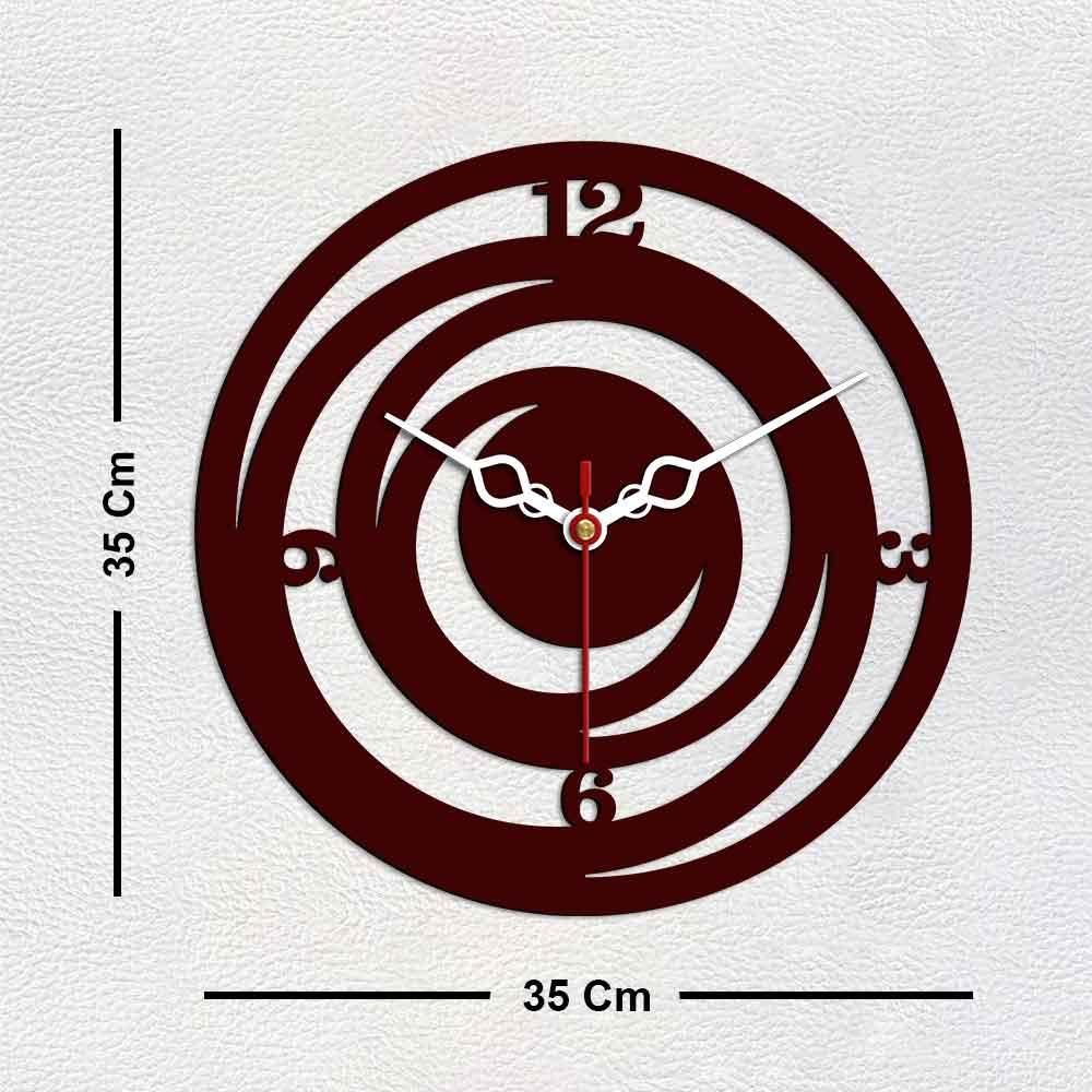 Circle Loops Shape Designer Wooden Wall Clock - Decor Mantra 