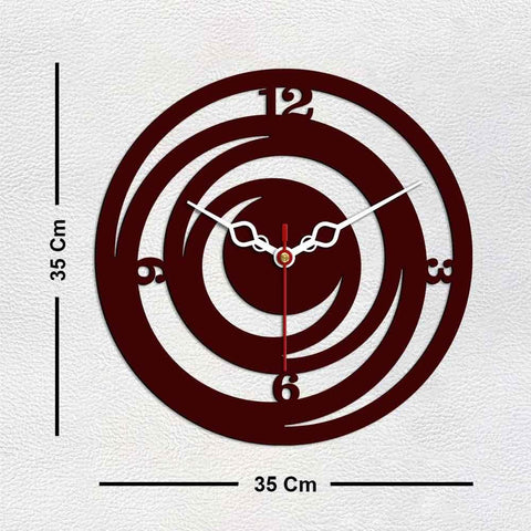 Circle Loops Shape Designer Wooden Wall Clock - Decor Mantra 