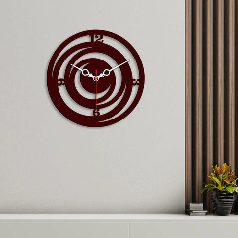 Circle Loops Shape Designer Wooden Wall Clock - Decor Mantra 