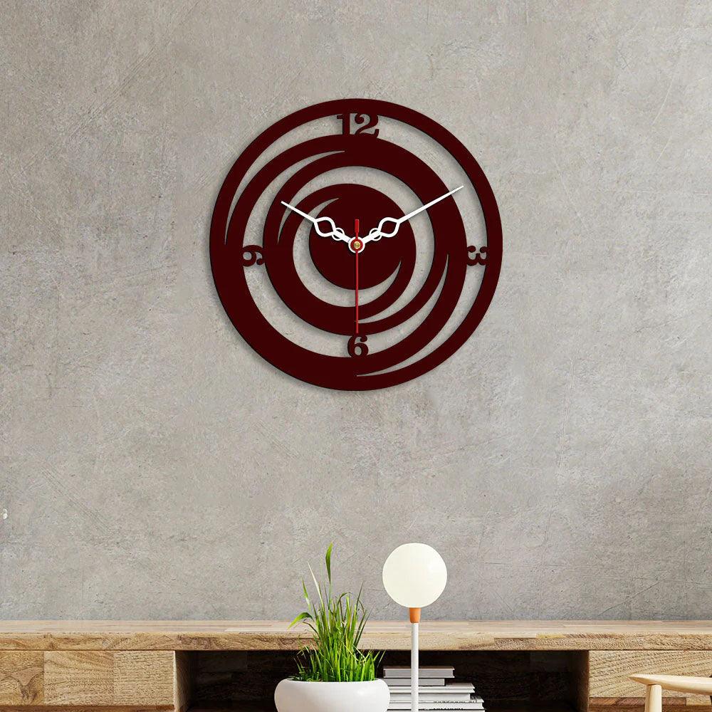 Circle Loops Shape Designer Wooden Wall Clock - Decor Mantra 
