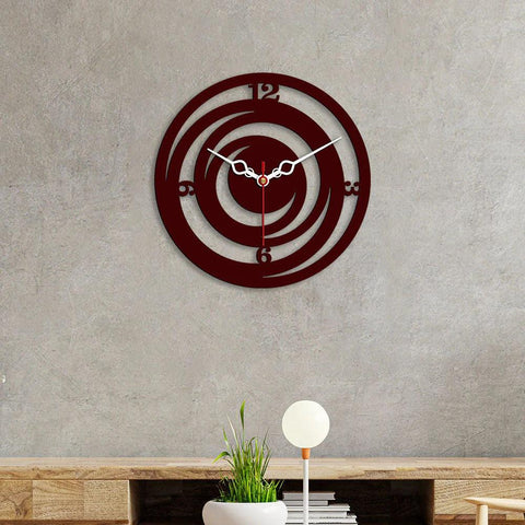 Circle Loops Shape Designer Wooden Wall Clock - Decor Mantra 