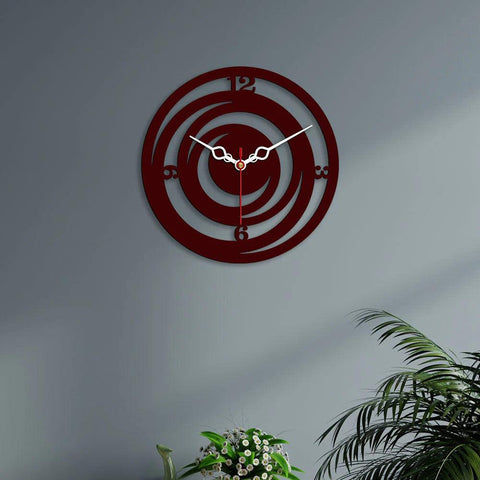Circle Loops Shape Designer Wooden Wall Clock - Decor Mantra 