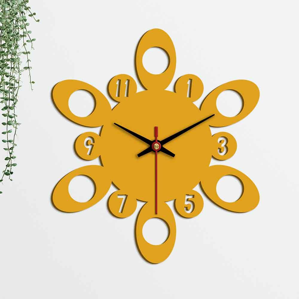 Circular Pattern Designer Wooden Wall Clock - Decor Mantra 