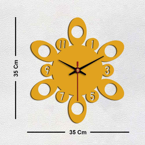 Circular Pattern Designer Wooden Wall Clock - Decor Mantra 