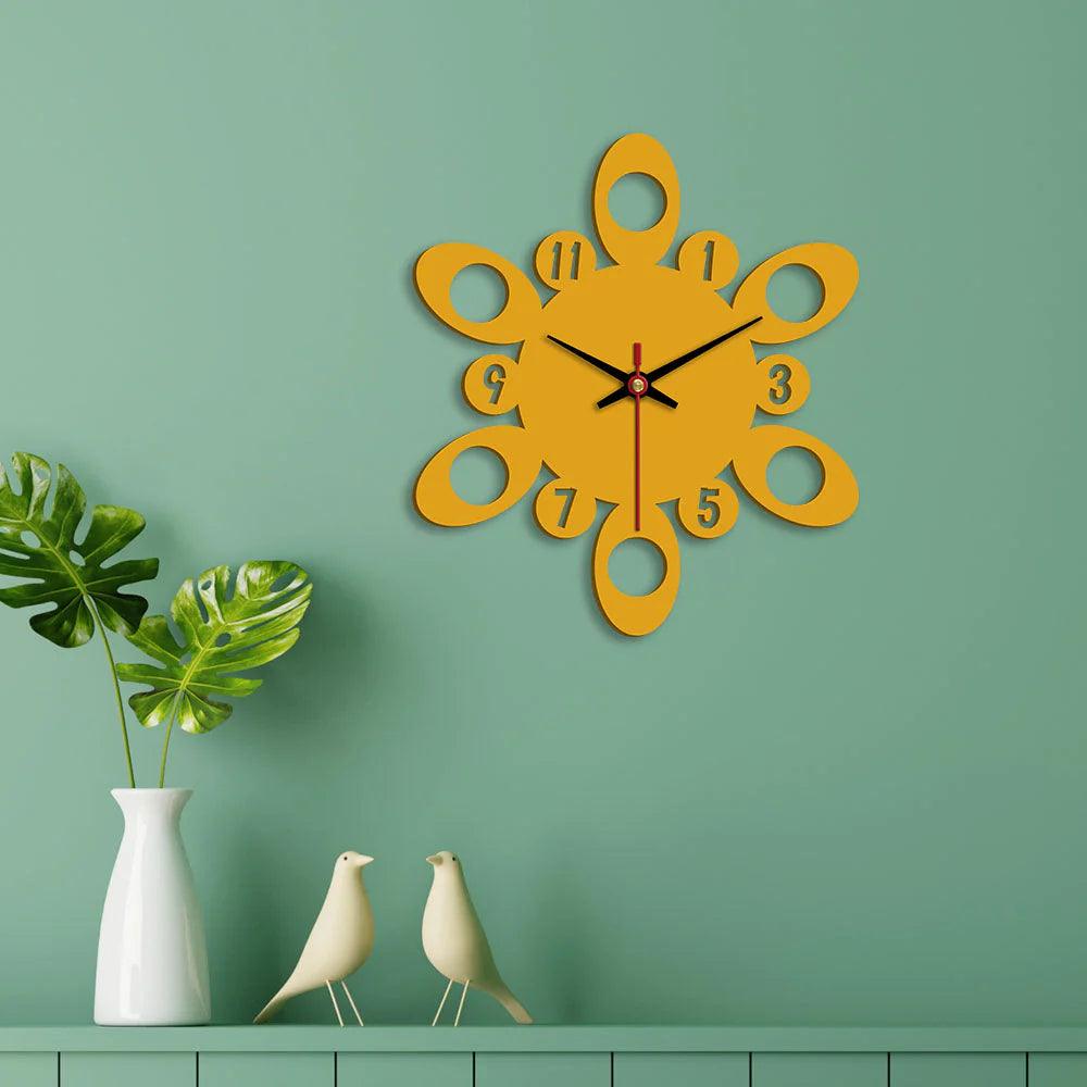 Circular Pattern Designer Wooden Wall Clock - Decor Mantra 
