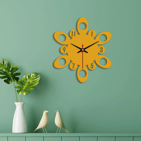 Circular Pattern Designer Wooden Wall Clock - Decor Mantra 
