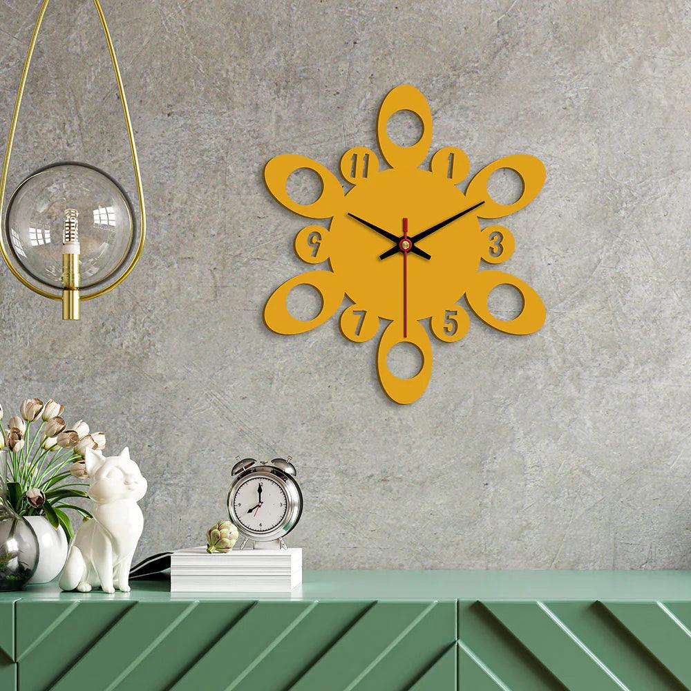 Circular Pattern Designer Wooden Wall Clock - Decor Mantra 