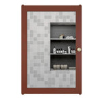 Classic Structured Wooden Bathroom Cabinet Mirror with 7 Spacious Shelves with Solid Brown Finish - Decor Mantra 