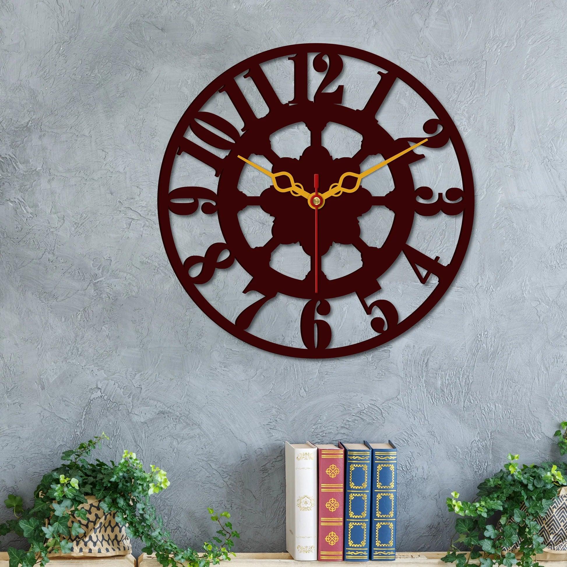 Classic Style Wooden Wall Clock - Decor Mantra 
