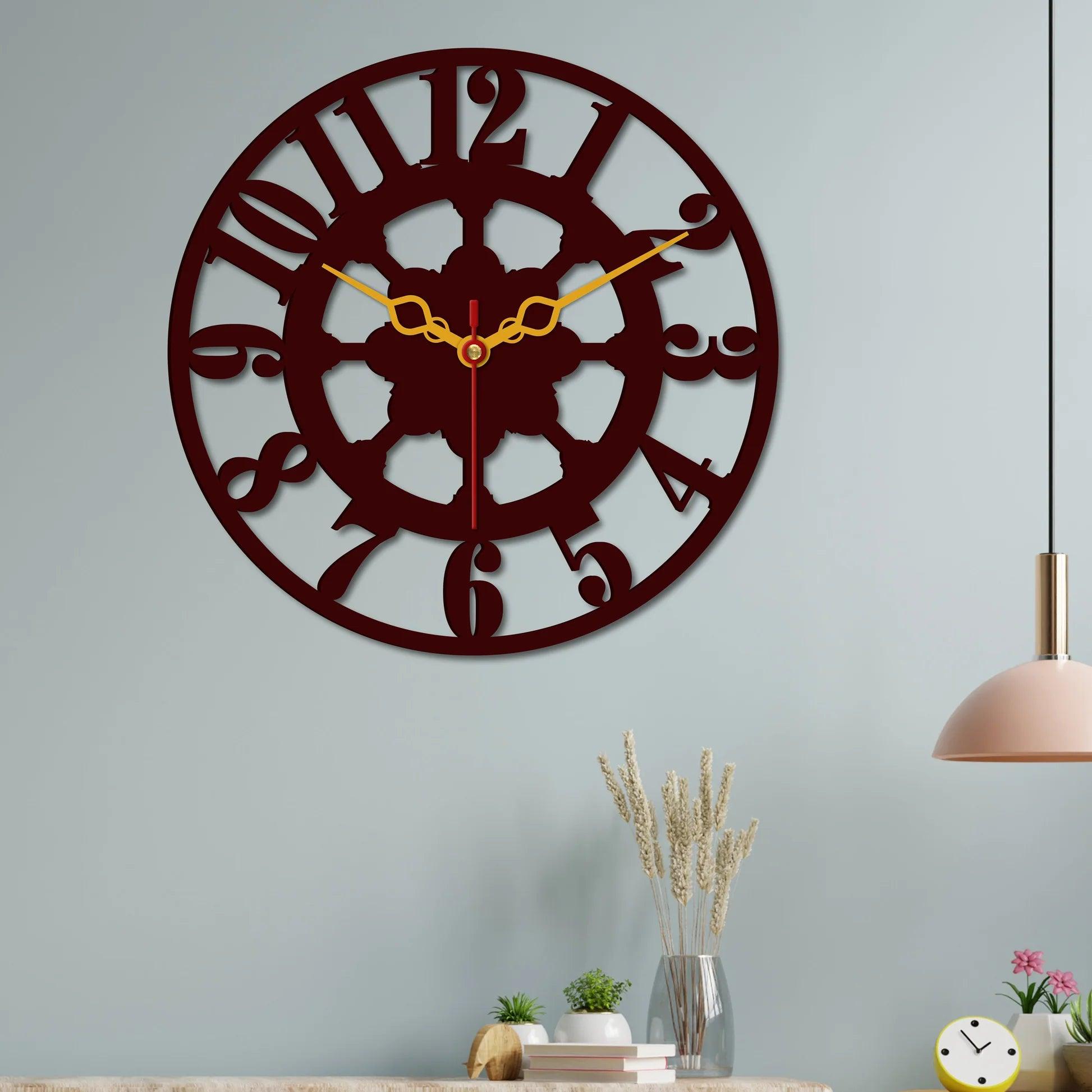 Classic Style Wooden Wall Clock - Decor Mantra 