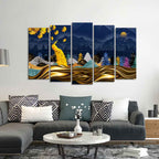 Classic Wall Painting of A Golden Feather Peacock DECORMANTRA