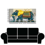 Classic and Royal Elephant with Golden Tusks wall Painting DECORMANTRA
