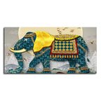 Classic and Royal Elephant with Golden Tusks wall Painting DECORMANTRA