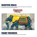 Classic and Royal Elephant with Golden Tusks wall Painting DECORMANTRA