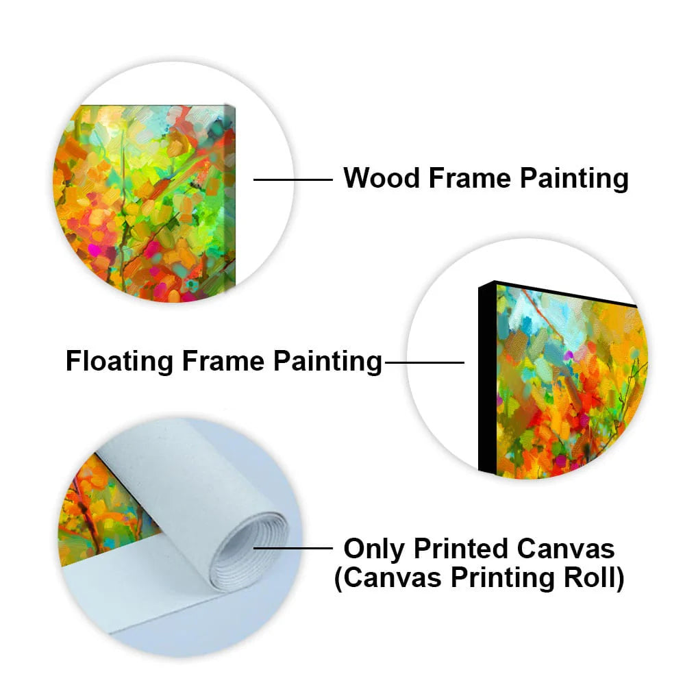 Colorful Abstract Art of Trees Canvas Wall Painting DECORMANTRA
