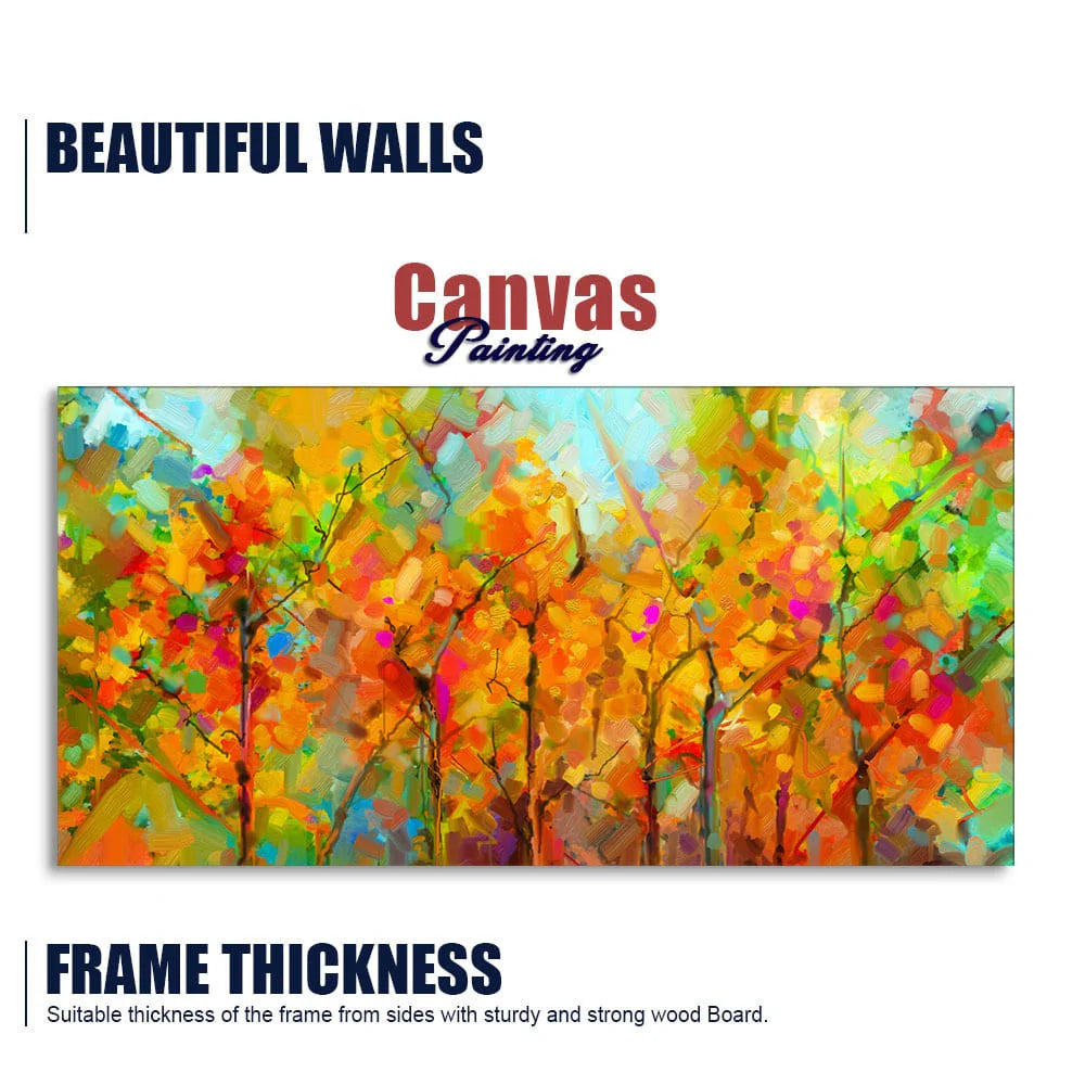 Colorful Abstract Art of Trees Canvas Wall Painting DECORMANTRA