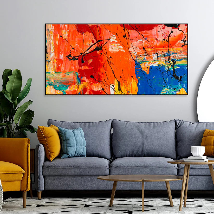 Colorful Abstract Floating Frame Wall Painting Decor Mantra