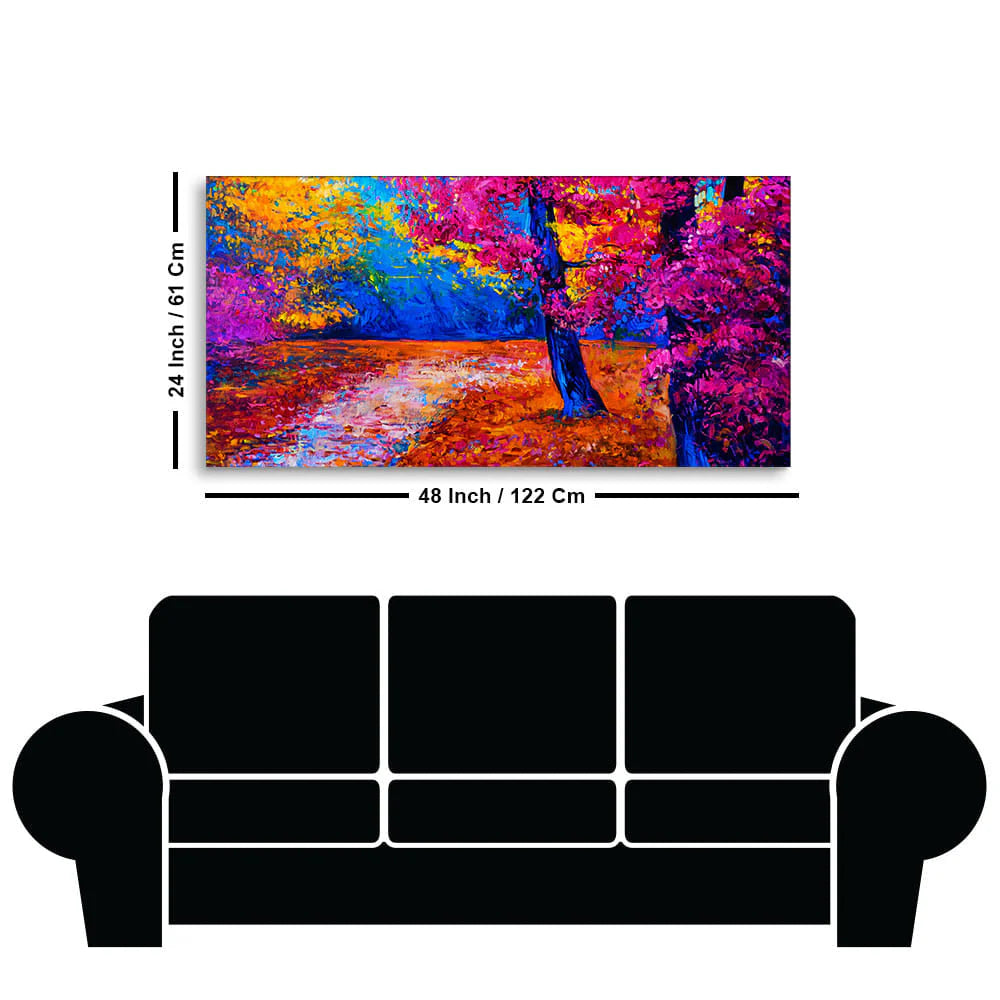 Colorful Autumn Trees Canvas Wall Painting DECORMANTRA
