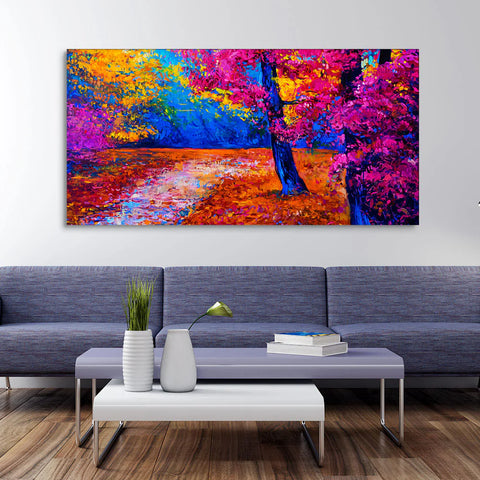 Colorful Autumn Trees Canvas Wall Painting