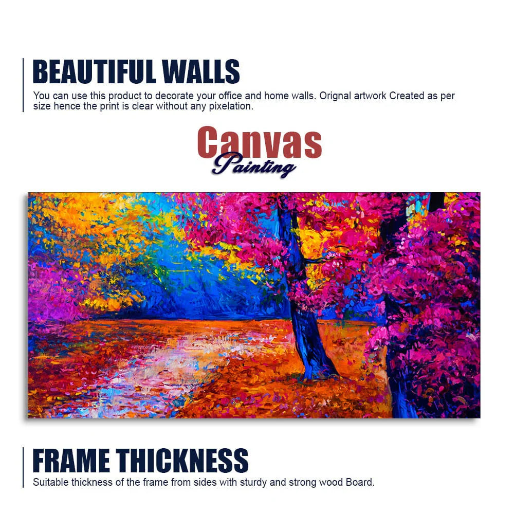 Colorful Autumn Trees Canvas Wall Painting DECORMANTRA